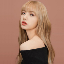 Water dance lisa with the same golden wig female long long curly hair lolita new hair set net red natural head cover style