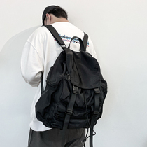 Schoolbag male student large capacity backpack new Korean street trend tooling function drawstring multi-pocket backpack