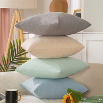 Plain cotton and linen pillow sofa living room pillow thick square pillow solid color home cushion backrest pillow