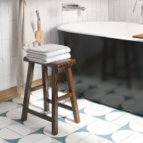 Nordic style simple small tiles blue and white round geometric kitchen bathroom balcony wall floor matte full tile tile