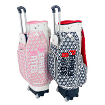 PG womens golf bag two-wheeled carrier wheel hauling lightweight aviation bag Womens pink black fabric trolley bag