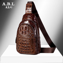 High-end Crocodile Chest Bag Men Genuine Leather Backpack Luxury Bags 2022 Casual Fashion Single Shoulder Skewed Cross-Pack Chest Front Bag