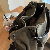 CGGA mens canvas large capacity large casual day design sensibility for small backpack tide single shoulder slope bag male