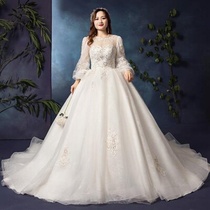 Wedding dress 2021 new bride size fat mm200 Jin Mori dream plus fat increase thin cover thick arm female