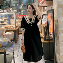 Pregnant womens foreign trade discount shopping mall counter withdrawal cabinet cut logo womens clearance summer dress Korean fashion casual dress