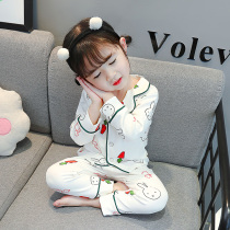 Childrens pajamas spring and autumn women cotton children Girls autumn baby Autumn cardigan long sleeve suit girls home clothes