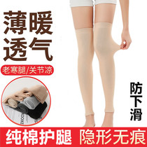 Summer pure cotton calf pads thin knee pads old cold legs warm long tube leggings men and women over-the-knee socks sports