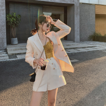 MAJE SASOEI2022 Fashion Career Suit Spring Autumn Suit Jacket High Waist Display Slim Shorts Two Sets Women