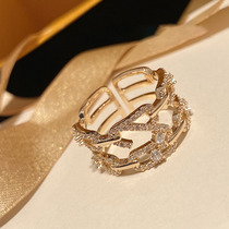 Light luxury niche ring Fashion personality High color retention index finger ring Female exquisite design Cold air quality high sense