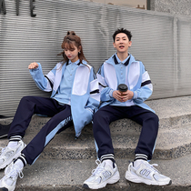 Class clothes autumn suit ins Korean version of middle school students Sports College Style junior high school school uniform sweater three-piece set