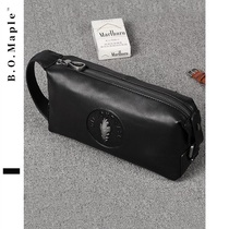 BOMaple Mens Leather Handbag Business Long Fashion Handle Clip Bag Korean Soft Head Leather Handbag