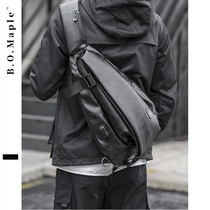 BOMaple creative water drop bag mens chest bag Fashion triangle shoulder messenger bag Waterproof leather charging backpack