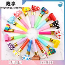 Creative blowing toy telescopic child birthday whistle balloon roll long nose children blow roll whistle blow dragon mouth
