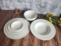 Foreign trade original single ceramic tableware British Royal Wickwood white bowl steak plate soup pot fruit plate