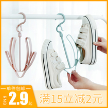 Household drying shoe rack Balcony window hanging shoe rack windproof hook drying shoe artifact small storage hanger