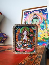 Qinghai Regong Thangka Spectle Thangka Signature Painter Xizhou Works Cai Tang White Tara Carry Small Thangka