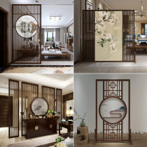  New Chinese antique doors and windows screen entrance partition grille lattice doors and windows Simple Japanese style hotel decoration