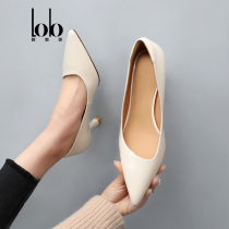Europa High Heels Shoes Women 2022 New Fashion 100 Hitch White Professional Soft Leather With Single Shoes Without Grinding Feet