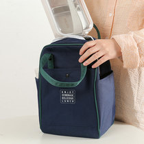 Lunch box tote bag aluminum foil thick waterproof Bento bag student office worker simple with rice bag round barrel insulation bag
