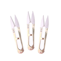 Fine sharp scissors high carbon steel spring gauze scissors cross stitch thread head scissors tailor garment factory U shaped small scissors