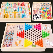 Childrens multi-function game chess Flying chess Wooden checkers Primary school chess Military flag Colosseum backgammon toys