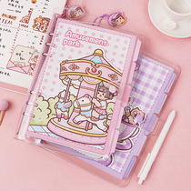 Add little numb potato hand ledger This PVC soft shell transparent A5A6 loose-leaf notebook with notepad