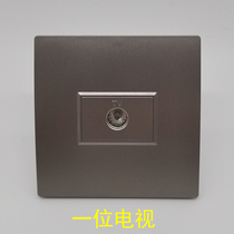 Dark gray type 86 one-digit TV panel single-port TV gray cable TV digital wall switch TV panel