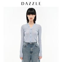 dazzle ground vegan new letter LOGO jacquard elastic stitch cardigan cardigan