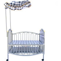  Crib iron baby newborn bb bed splicing large bed Childrens multi-function bed extended with rollers can be moved