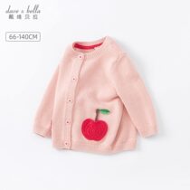 Davibella Girl Knit Cardiovert Spring Clothing Baby Foreign Air Blouse Childrens Woolen Sweater Children Jacket Clothes