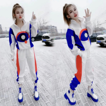 Spring Autumn Season Casual Sportswear Suit Women 2022 new Korean version Fashion collage sweatpants Two sets of foreign air