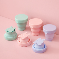 Japan travel silicone folding Cup portable heat-resistant drinking water Children travel telescopic cute water Cup mouthwash Cup