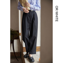ORWhite drop feel twill fabric autumn 2021 New Slim Loose casual wide leg suit trousers