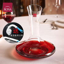 Czech imported RONA lead-free crystal red wine Decanter Wine Wine dispenser inclined flat mouth pot