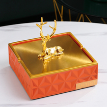 European creative ashtray with lid household light luxury living room coffee table anti-Flying Ashtray personality trend decoration ornaments