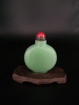 New Bogu Dong rack study decoration Glass antique play miscellaneous play Emerald green round flat practical snuff bottle collection