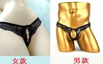 Men and women couples underwear cute sexy transparent passion suit thong plus size open file lingerie