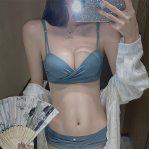 Japanese beauty back bra 2021 explosion summer thin underwear womens small chest gathered without rim bra to collect milk