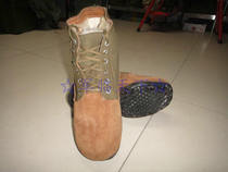 Junlin 55 65 leather sole hanging rubber palm earthen yellow canvas full leather hair Big Head shoes flip cotton shoes outdoor leather boots