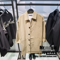 Taiping Bird Mens 2021 autumn new khaki loose single breasted medium long windbreaker coat coat B2BEB3259