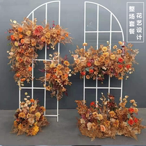 The whole wedding floral simulation flower wedding arrangement arrangement row flower Road flower Flower point flower background stage welcome area decoration flower