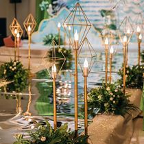 New wedding props Diamond geometric road guide Wedding planning stage layout supplies window display ornaments