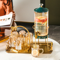 Constant temperature heating cold water jug with tap Home cool water jug glass high temperature resistant water glass large capacity fruit tea barrel