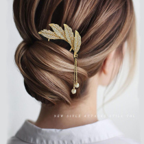 Hair curling artifact metal tassel hairpin ball head hair curler headdress female pearl hairpin back head hairpin hairpin