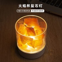 USB Light Romantic Creative Gift Salt Light Crystal Scented Lavender Pakistan Himalayan Night Light Charging Plug-in