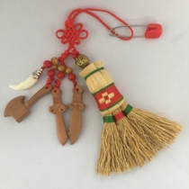 Small broom baby sorghum shock small broom baby sleeping head mini pendant handmade purse car decoration broom