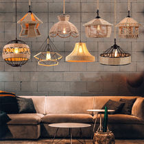 Loft nostalgic retro industrial style restaurant bar cafe internet cafe creative personality hemp rope single chandelier