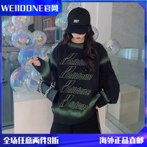 (Official website Spot) WE11DONE 21SS early Autumn Rainbow barrage LOGO starry sky spray painting long sleeve women