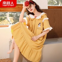 South Pole Sleeping Dress Woman Summer Pure Cotton Short Sleeve Thin dress with dress code Dress lady Wonder Woman Girl Sleeping Woman