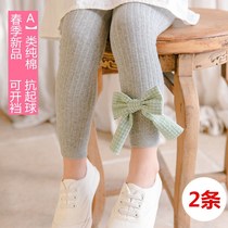 Childrens leggings Womens foreign style wear spring and autumn thin pantyhose New Girls cute Japanese can open crotch ankle-length pants